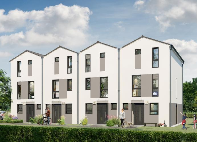 Im künftigen Wohnquartier „Am Stadtweg“ in Rangsdorf errichtet die HELMA Wohnungsbau GmbH sieben Einfamilienhäuser und 20 Reihenhäuser. Foto: HELMA Wohnungsbau GmbH