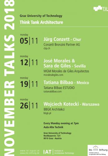 Am 5. November starten die „November Talks“ der Sto-Stiftung in Graz. Vier Vertreter der zeitgenössischen Architektur sorgen für abwechslungsreiche Vorträge. <i>Foto: Sto-Stiftung</i>